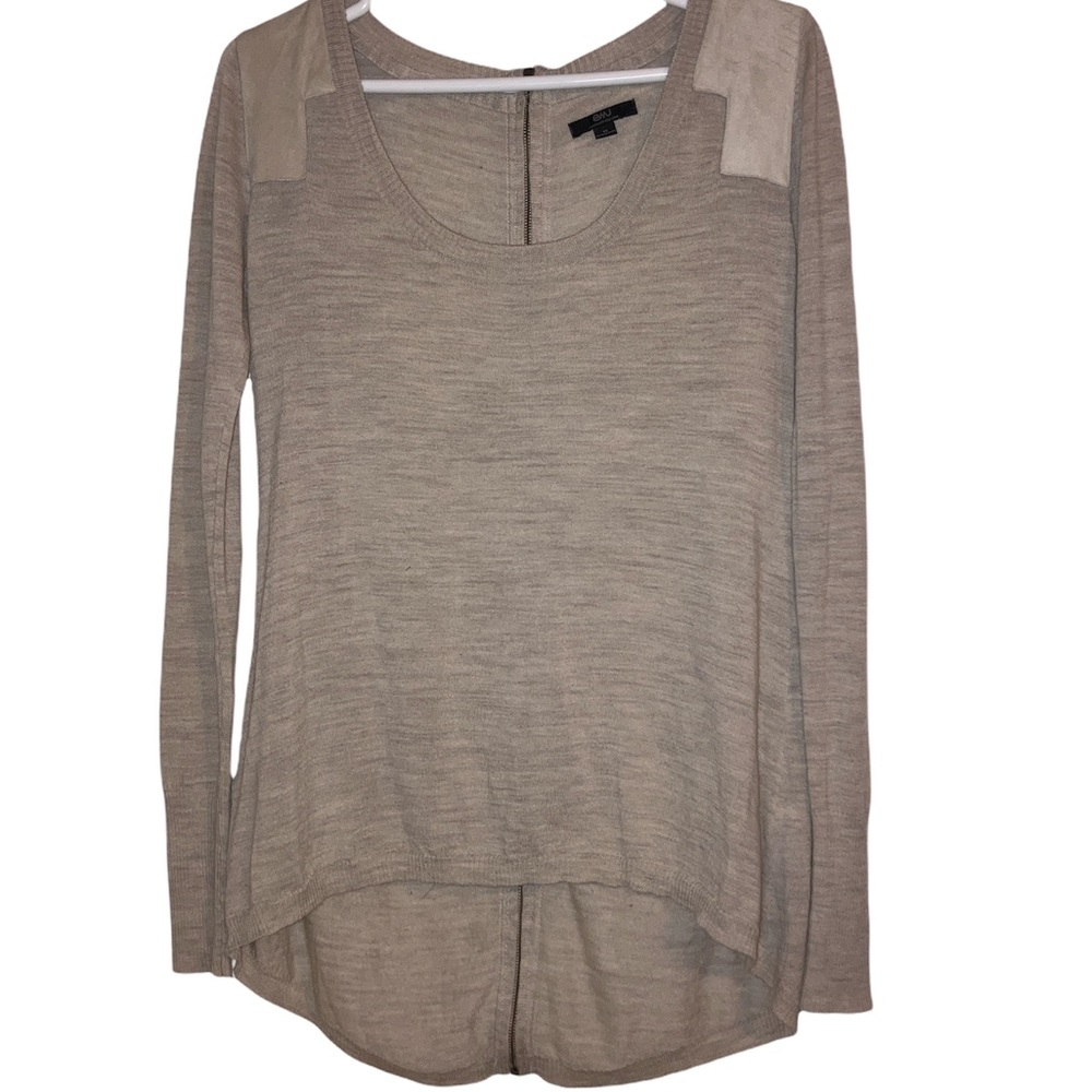 EMU Australia High Low Back Zip Merino Wool Tunic Sweater